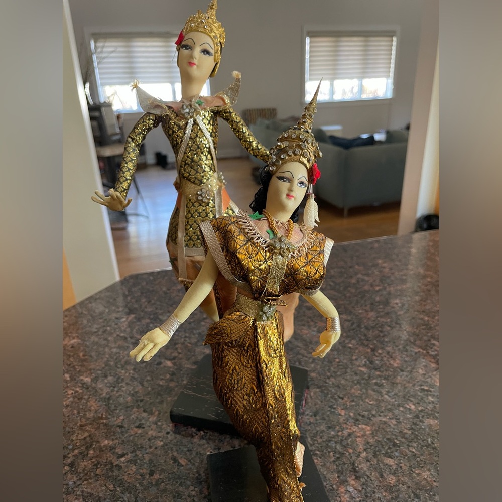 Vintage Thai Dancing Doll Pair